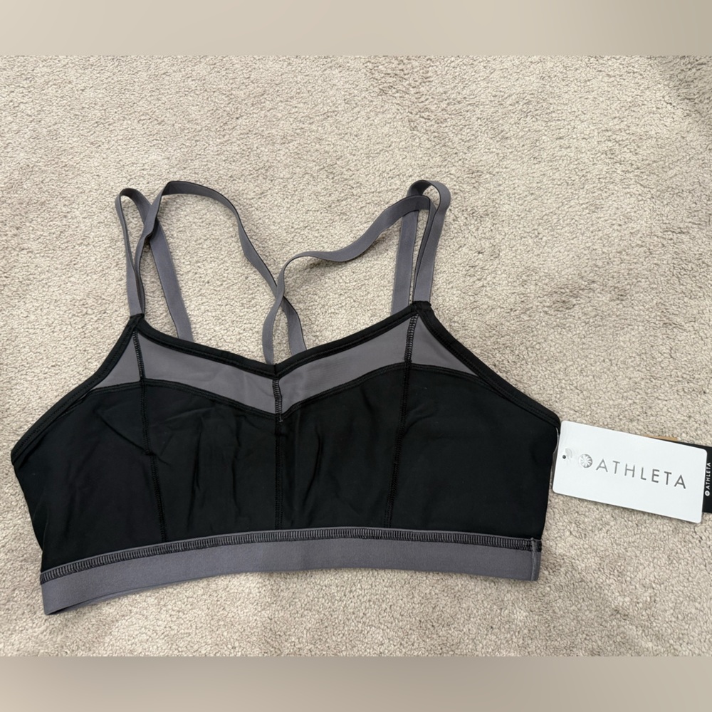 NWT Athleta Black and Gray sports bra, XL